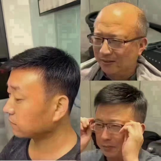 粘貼隱形假發(fā)片 \